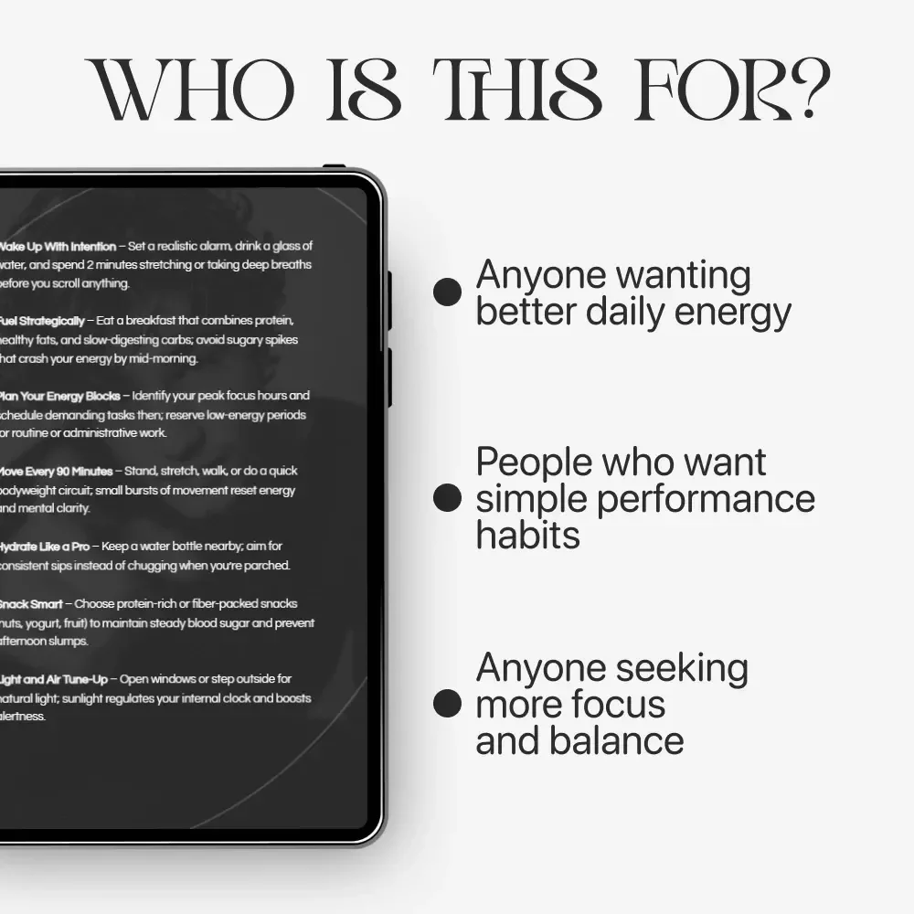 The Energy Management Checklist for Peak Performance | Digital Download Checklist for Boosting Productivity, Focus & Daily Balance | how to manage my energy for peak performance Guide