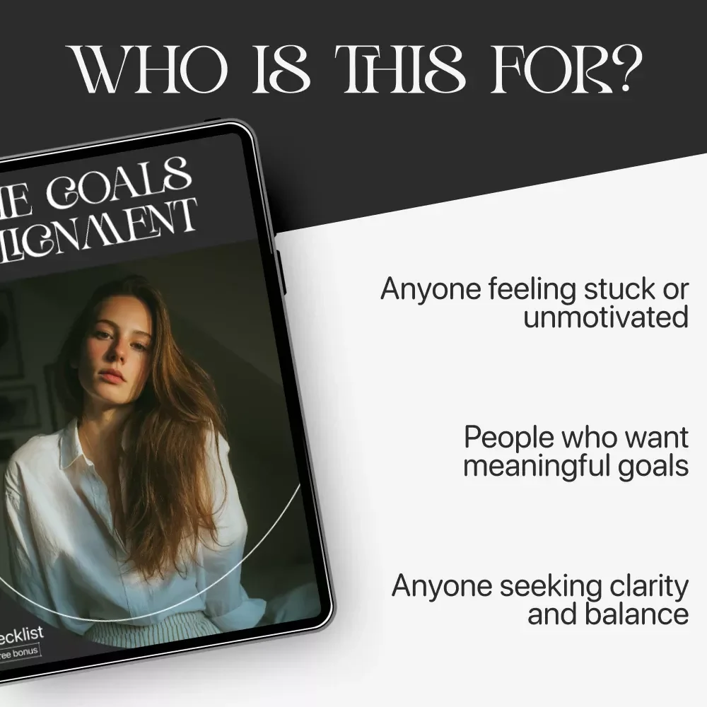 The Goals Alignment Checklist | How to Align My Goals with What I Truly Care About | Values-Based Goal Planning Printable
