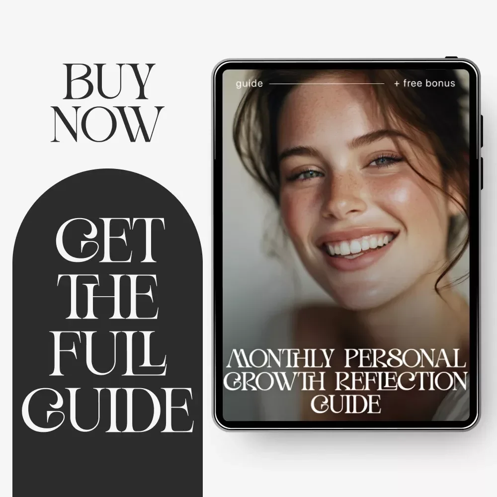 Monthly Personal Growth Reflection Guide | Monthly Personal Growth Reflection Planner, Self Development Workbook, Goal Setting & AI Reflection Prompts