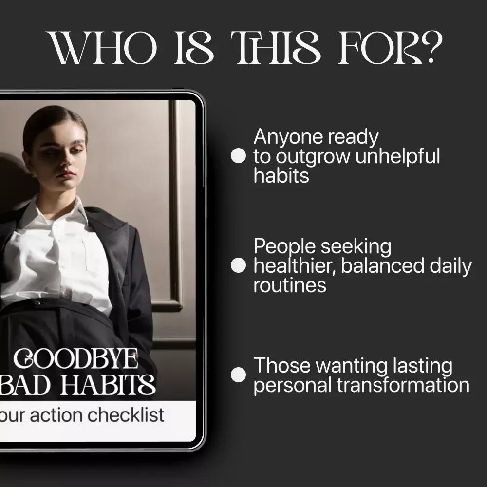 Goodbye Bad Habits: Your Action Checklist | Digital Habit Tracker & Guide | Learn How to Break Bad Habits for Good