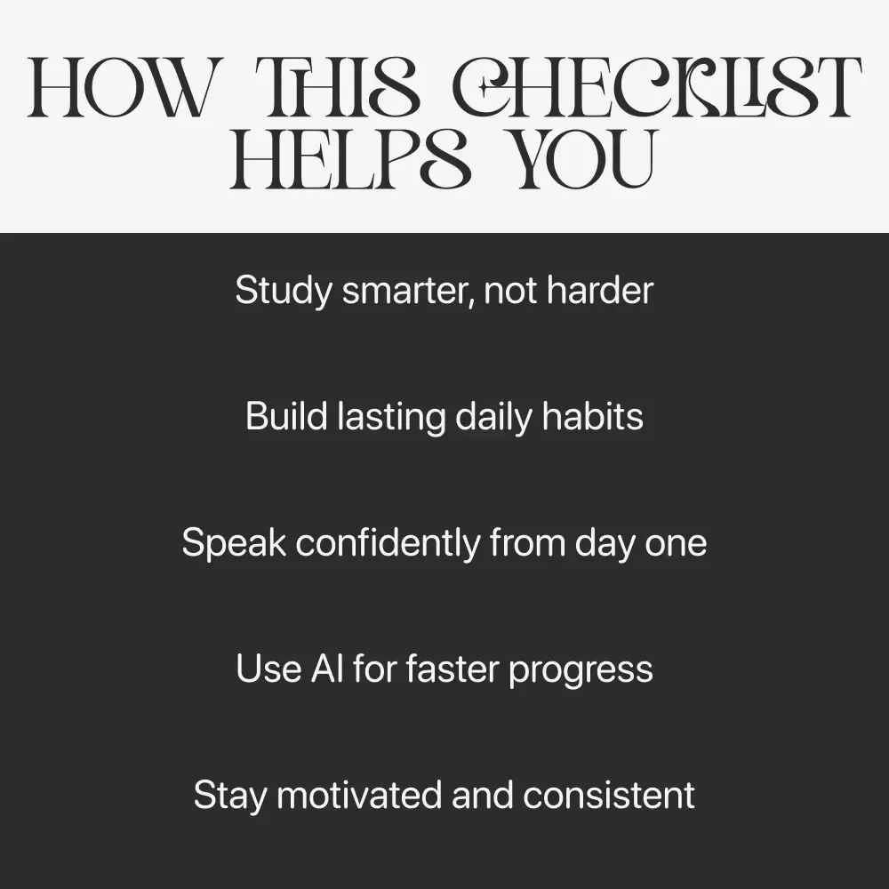 Language Learning Your Way | Digital Checklist for How to Learn a Language in a Way That Fits Your Life | Smart Study Planner & Self-Paced Language Guide