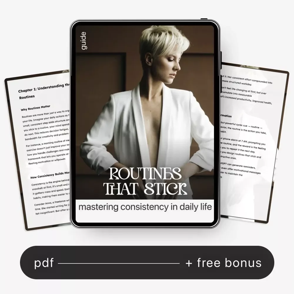 Routines That Stick: Mastering Consistency in Daily Life | How to Stay Consistent with Routines | Digital Productivity & Habit-Building Guide | Instant Download