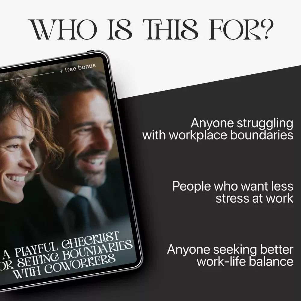 A Playful Checklist for Setting Boundaries with Coworkers | Digital Download for Professionals | Guide on how to set boundaries with coworkers for Better Work-Life Balance