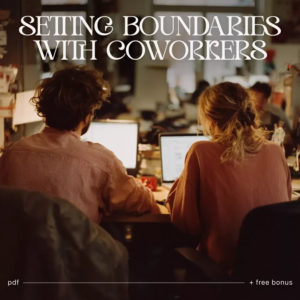 A Playful Checklist for Setting Boundaries with Coworkers | Digital Download for Professionals | Guide on how to set boundaries with coworkers for Better Work-Life Balance