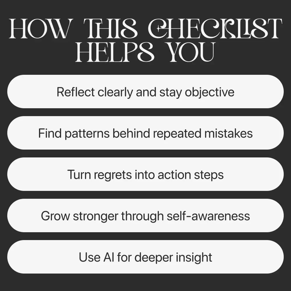 Turning Your Biggest Failures into Smart Insights | Reflective AI Checklist | Learn how to use AI to reflect on your biggest failures | Digital Growth and Mindset Workbook