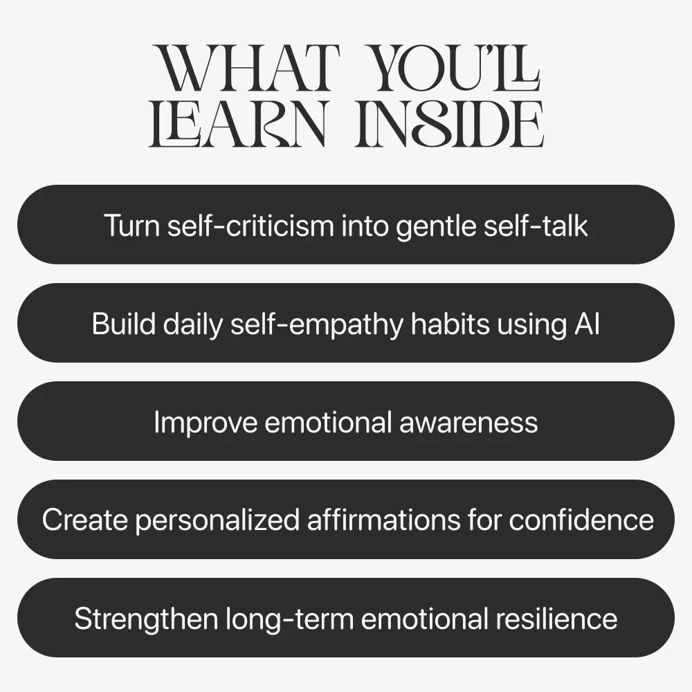 Using AI to Practice Empathy Toward Yourself – Self-Compassion AI Guide, Digital eBook, Mental Health Workbook, Journaling with AI, Mindfulness & Emotional Growth Download