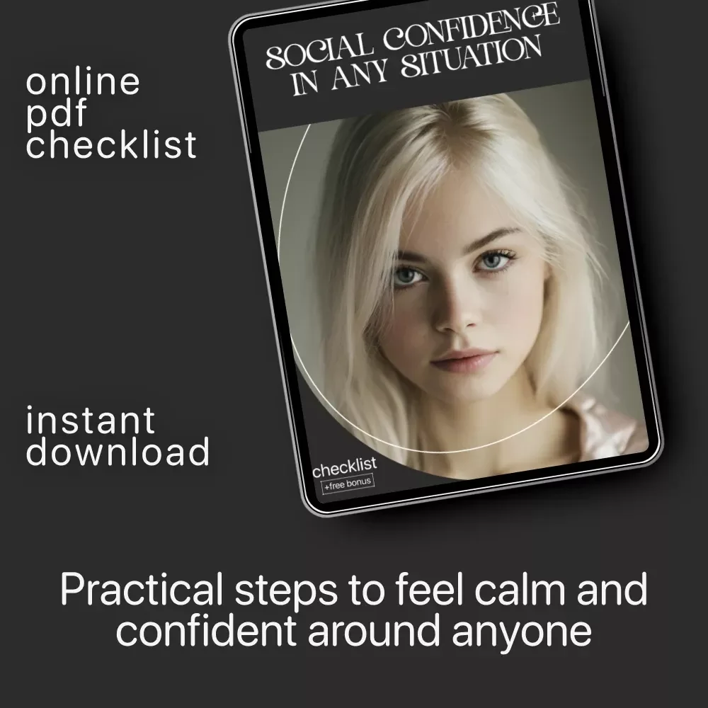 Social Confidence in Any Situation | Printable Checklist for Self-Assurance and Communication Skills | Learn how to feel confident in social situations | Digital Download for Everyday Conversations and Networking