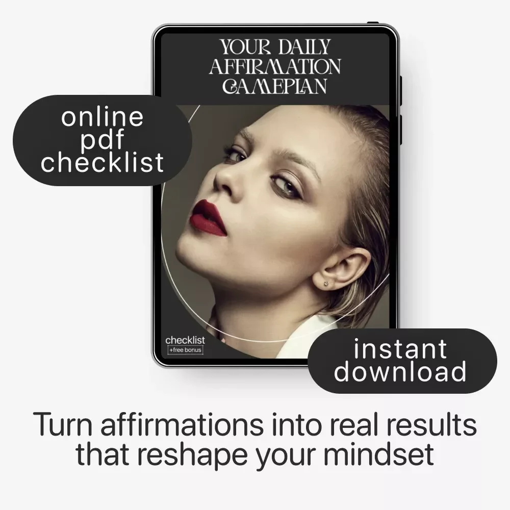 Your Daily Affirmation Gameplan | Digital Checklist for Mindset Growth | Learn How to Use Affirmations That Actually Work