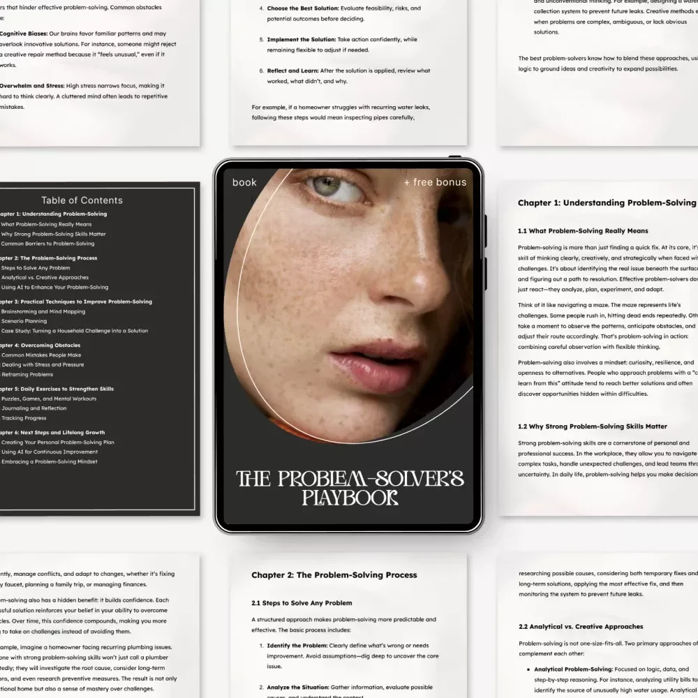 The Problem-Solver’s Playbook | How to Improve Problem-Solving Skills | Digital Guide for Critical Thinking, Creativity & Decision-Making | Instant Download