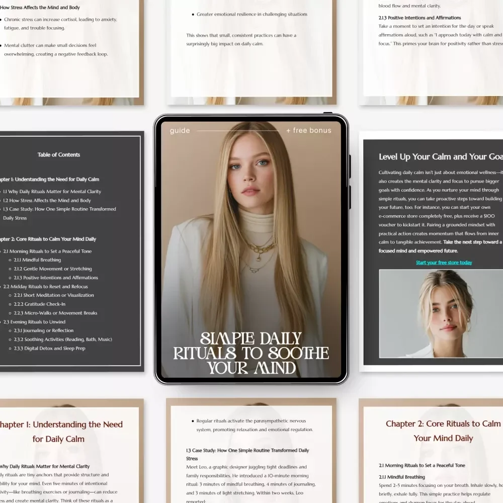 Simple Daily Rituals to Soothe Your Mind – Digital Guide for Simple Rituals to Calm My Mind Daily, Stress Relief, Mindfulness Routine & Mental Clarity