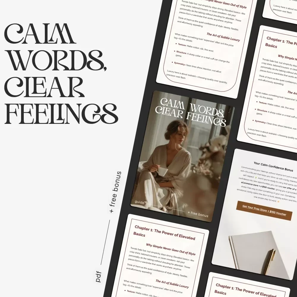 Calm Words, Clear Feelings — Emotional Clarity Guide | Mindful Communication eBook | Calm Expression Digital Download
