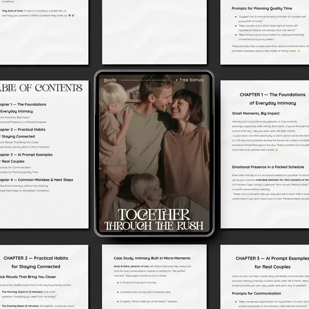 Together Through the Rush | Intimacy Guide for Busy Couples • Relationship eBook • Digital Download for Deeper Connection • Couples Communication Tool