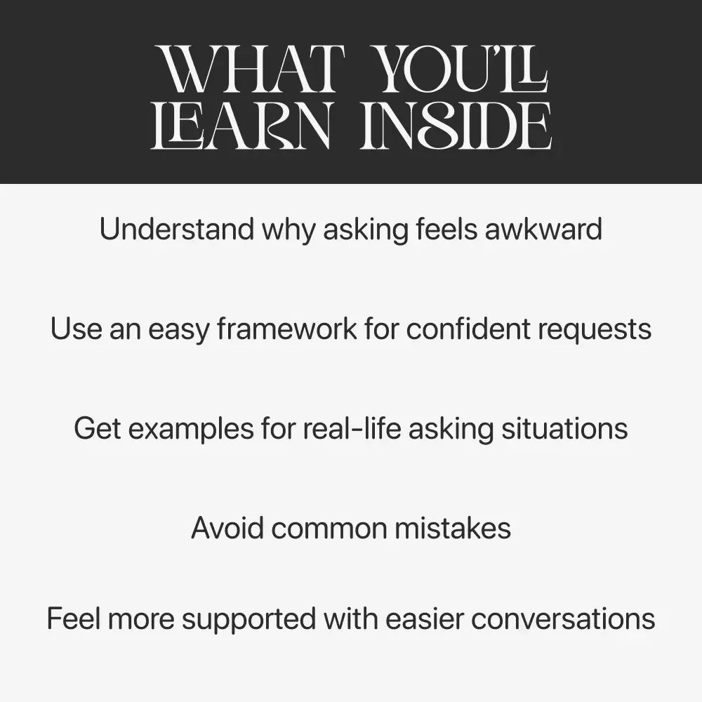 Ask With Ease – Digital Guide for Confident Communication | How to Ask for Help Without Feeling Awkward | Self-Growth eBook for Everyday Support