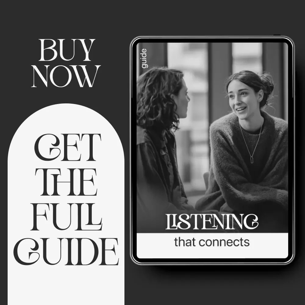 Listening That Connects – Active Listening Guide eBook, Conversation Skills Workbook, Emotional Awareness Checklist, Communication Improvement Digital Download