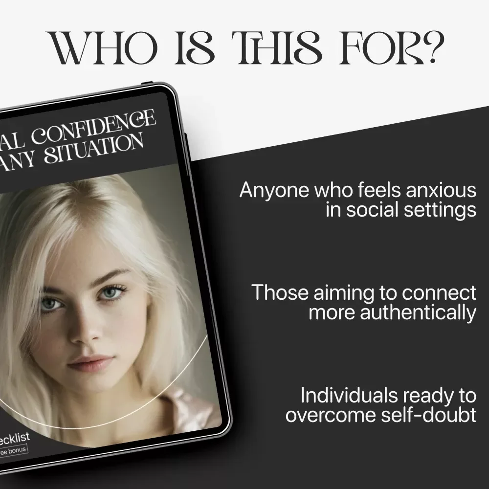Social Confidence in Any Situation | Printable Checklist for Self-Assurance and Communication Skills | Learn how to feel confident in social situations | Digital Download for Everyday Conversations and Networking