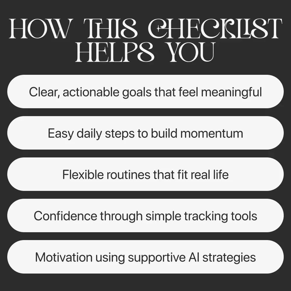 Goal-Getter Starter List | Printable Goal Setting Guide, Digital Planner Insert, Productivity eBook, Personal Growth Checklist for Intentional Planning
