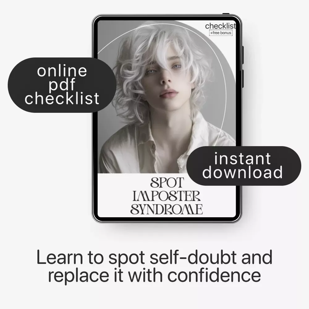 Spot Imposter Syndrome | Digital Self-Awareness Checklist | Learn how to tell if it’s imposter syndrome | Printable Mental Wellness and Confidence Tool