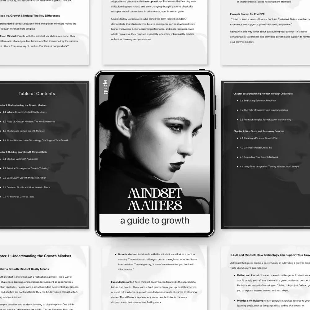 Mindset Matters: A Guide to Growth | How to Develop a Growth Mindset | Digital Self-Improvement & Motivation Guide | Instant Download