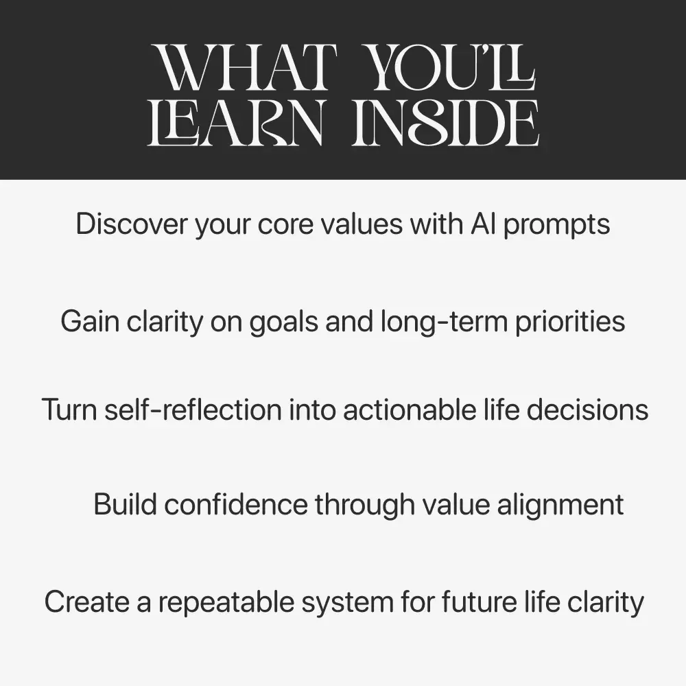 Using AI Prompts to Discover What You Truly Care About | Digital Self-Reflection Guide, AI Prompts Workbook, Core Values Discovery eBook, Personal Growth Download
