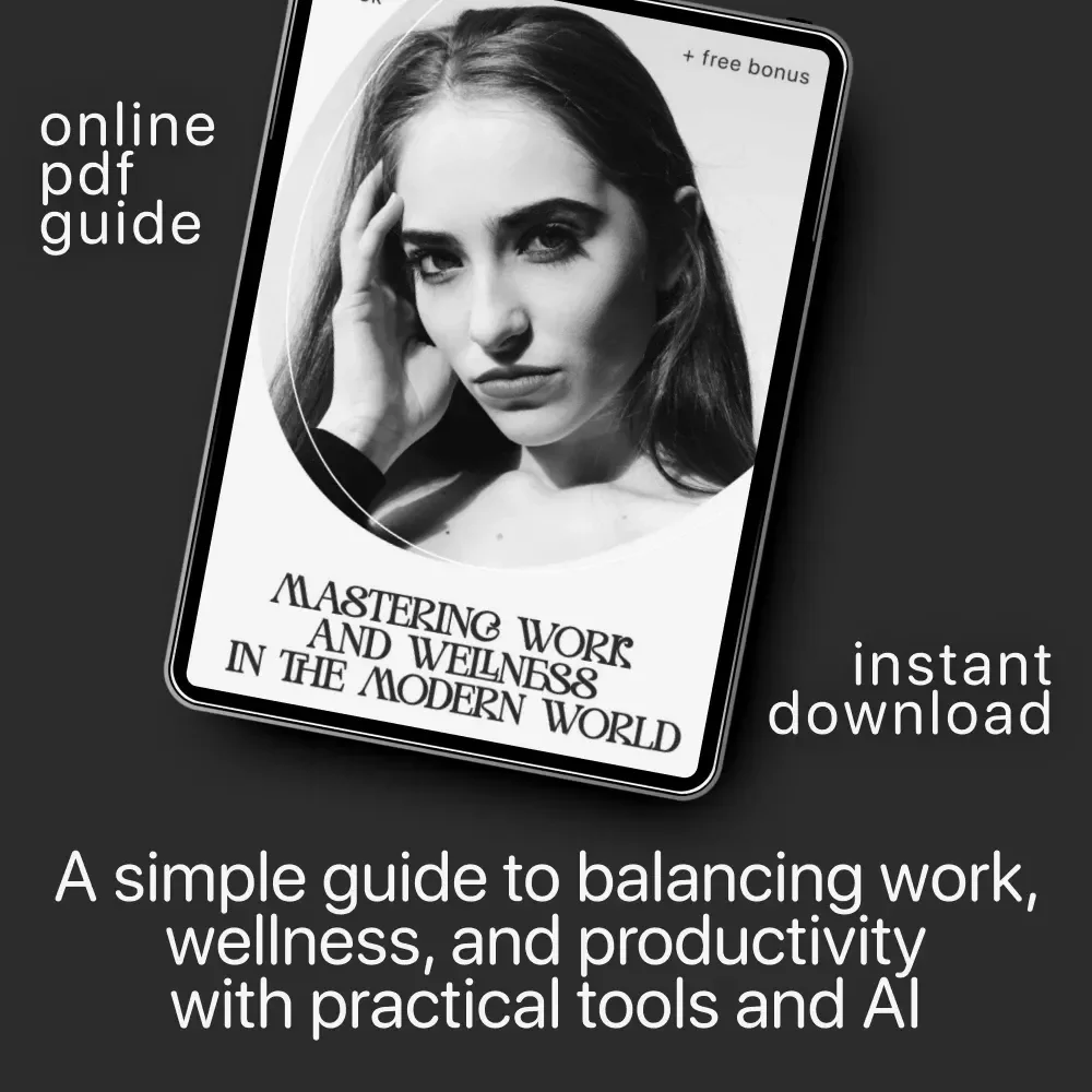 Mastering Work and Wellness in the Modern World | How to Balance Work and Wellness eBook for Professionals | Digital Life Balance Guide & Stress Management Planner
