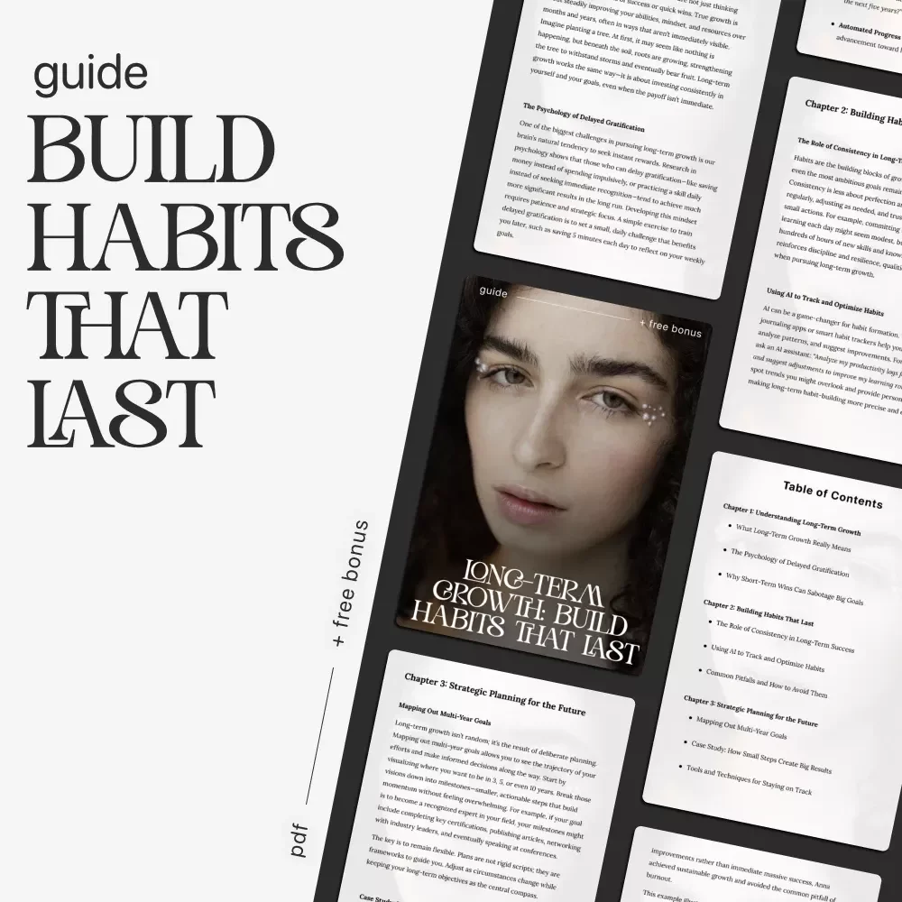 Long-Term Growth: Build Habits That Last | How to Focus on Long-Term Growth | Digital Productivity & Success Guide | Instant Download