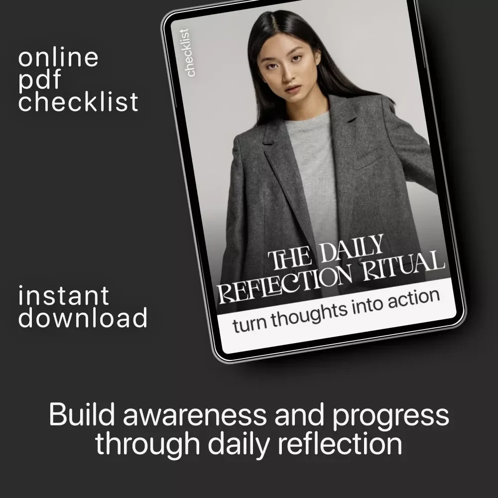 The Daily Reflection Ritual: Turn Thoughts into Action | Digital Checklist | How to Create a Daily Reflection Habit