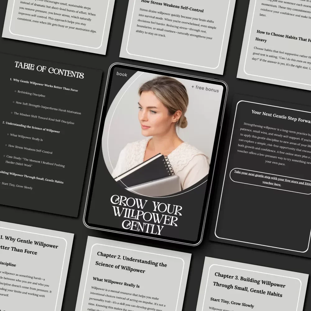 Grow Your Willpower Gently – A Practical Guide to How to Strengthen Willpower Gently | Mindful Self-Discipline Digital Download
