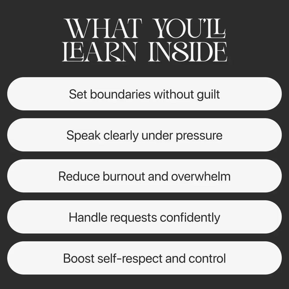 The Power of Saying No – Guilt-Free Boundaries Guide | Learn how to stop feeling guilty saying no | Digital Download Self-Help Workbook for Confident Communication