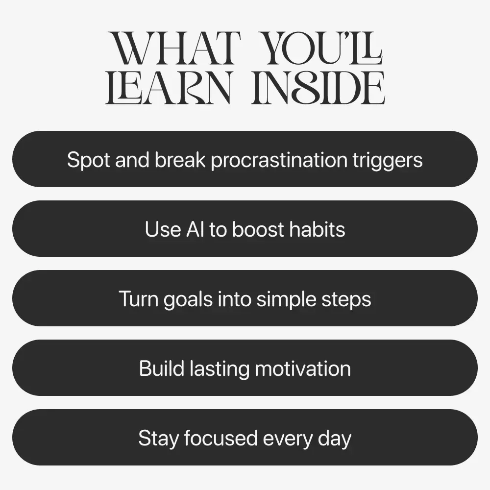 Procrastination Proof: Strategies for Lasting Focus | How to Overcome Procrastination eBook | Digital Productivity Guide for Focus, Motivation & Time Management