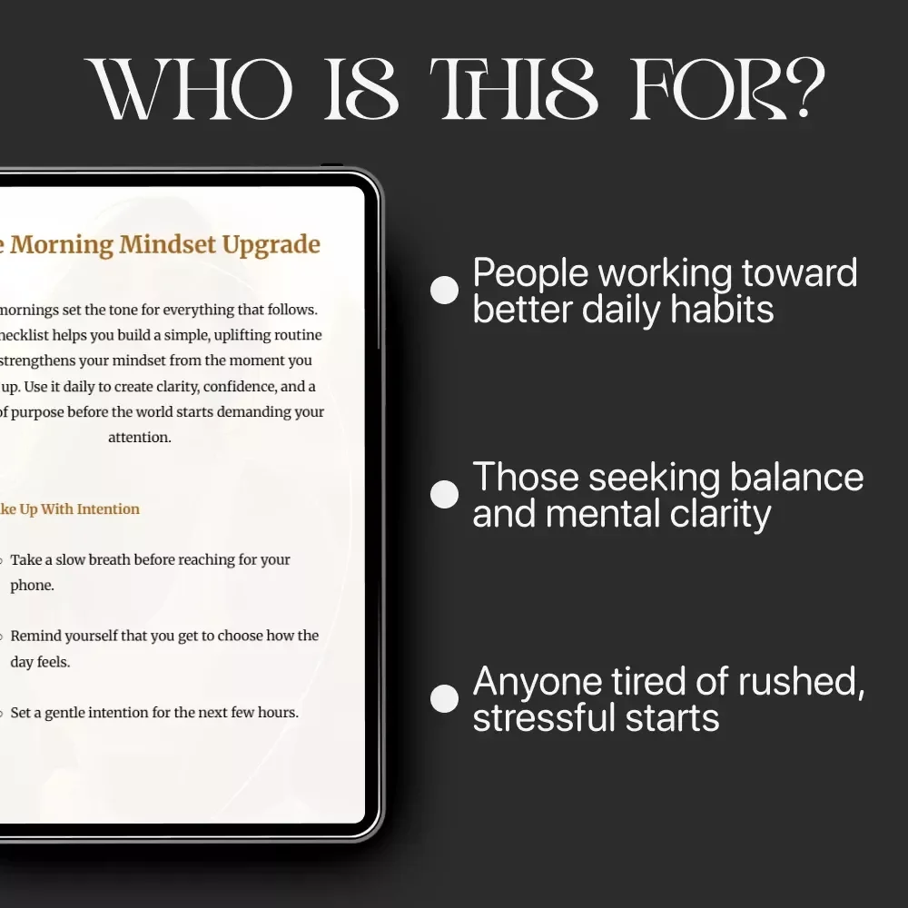 The Morning Mindset Upgrade | Daily Routine Checklist for Positivity & Focus | How to Improve Your Mindset Every Morning