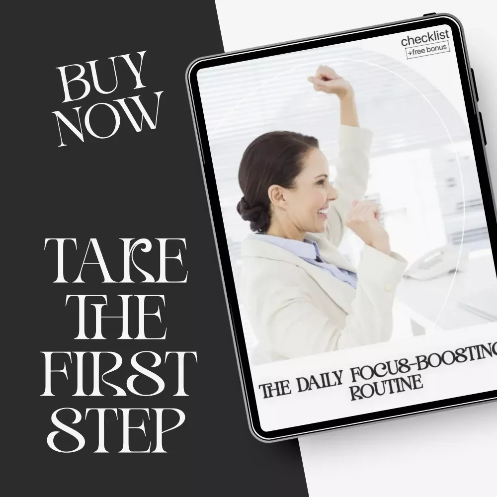 The Daily Focus-Boosting Routine | Printable Productivity Checklist | Digital Download on How to Improve Focus Through Simple Routines