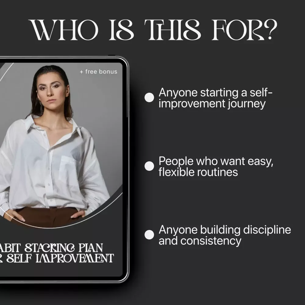 Habit Stacking Plan for Self Improvement | Digital Guide for Daily Routines, Productivity, Mindset & Lifestyle Change | Printable eBook Download