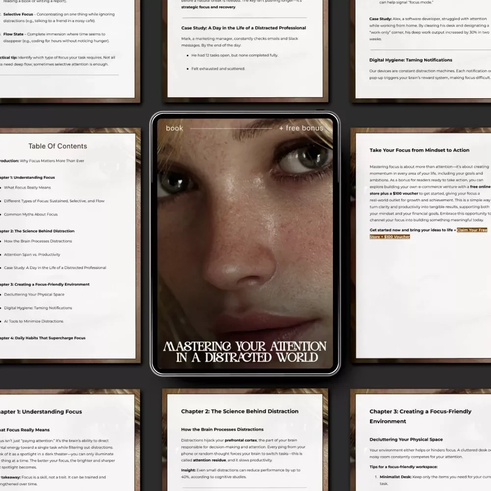Mastering Your Attention in a Distracted World | How to Improve Focus eBook | Productivity Guide for Deep Work, Attention Training & Distraction Control