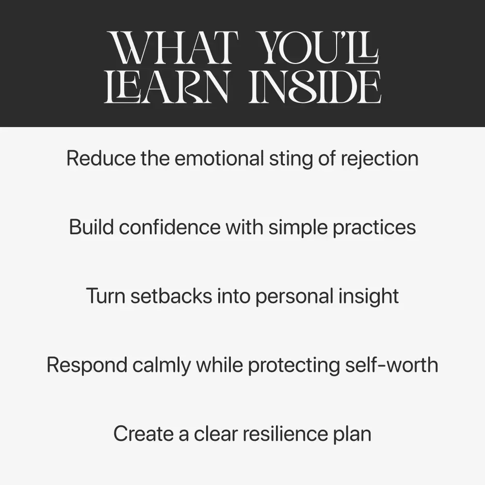 How to Handle Rejection with Confidence — Digital Self-Growth Guide for Emotional Resilience | Printable Mindset Workbook | Personal Development eBook | how to handle rejection without losing confidence