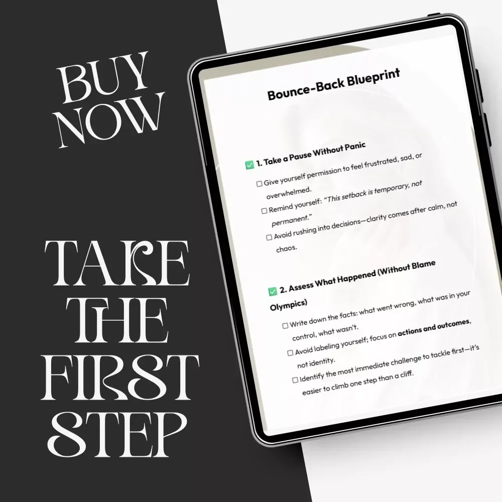 Bounce-Back Blueprint | Printable Checklist for Recovery, Resilience & How to Bounce Back from a Major Setback | Digital Download