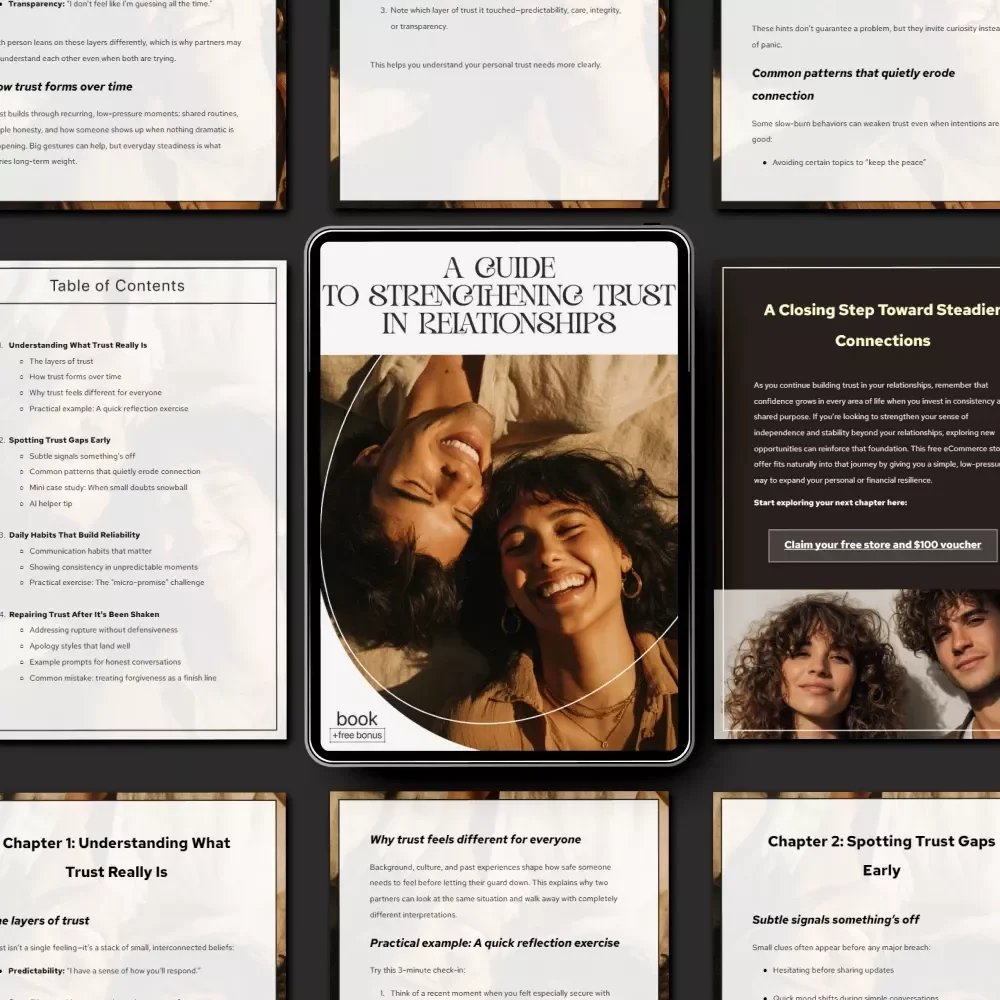 A Guide to Strengthening Trust in Relationships – Practical eBook for Lasting Connection | Communication Skills | Emotional Safety | ways to improve trust in relationships