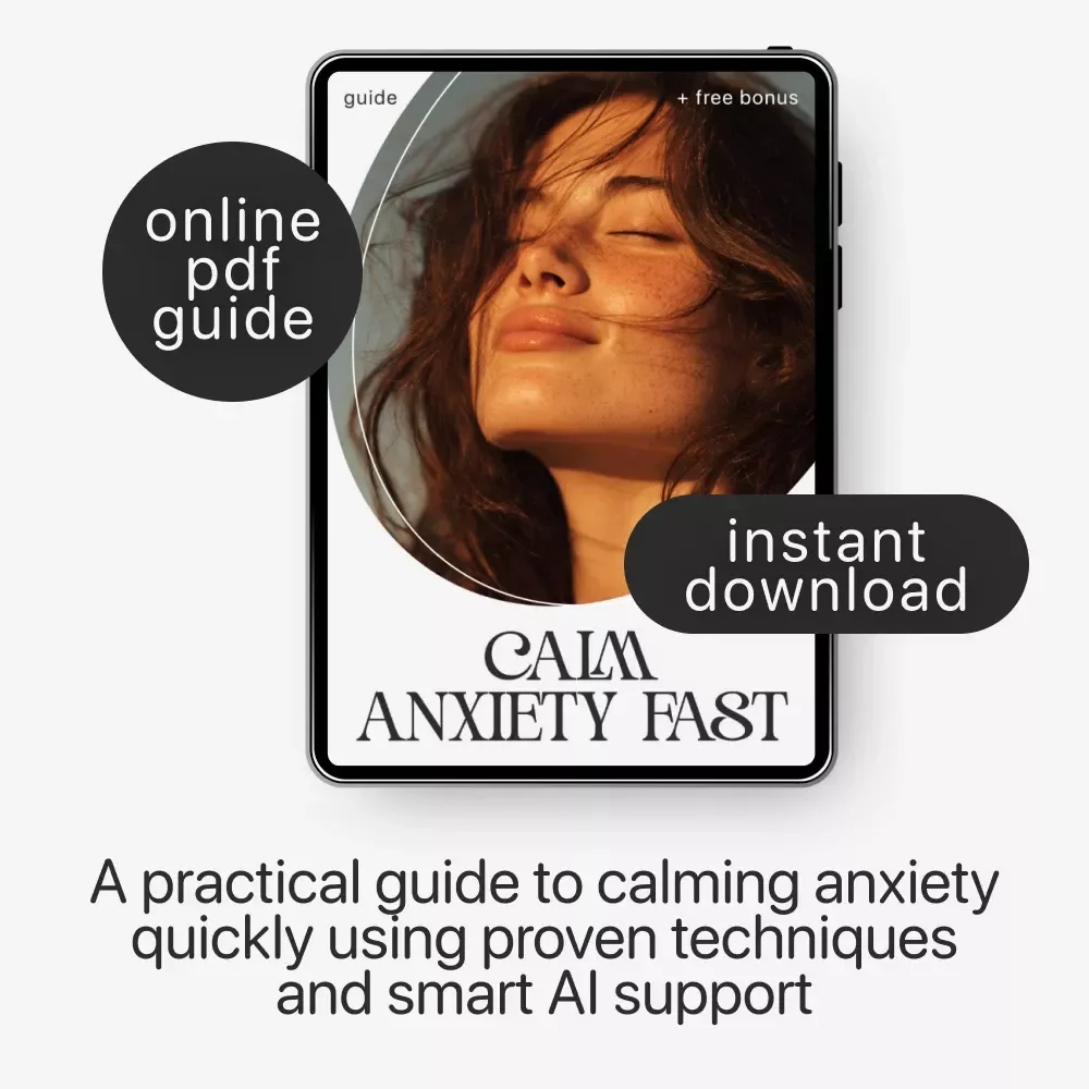 Calm Anxiety Fast – Digital Guide for How to Calm Anxiety | Instant Download Self-Help eBook, Breathing & Grounding Tools, AI Prompts for Overthinking, Mental Health Anxiety Relief Planner
