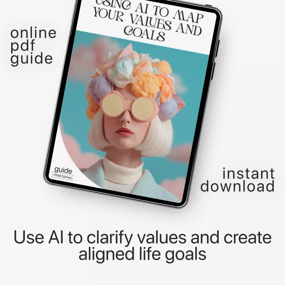 Using AI to Map Your Values and Goals | AI Personal Growth Guide, Goal Setting Workbook, Life Alignment eBook, Digital Download for Clarity and Purpose
