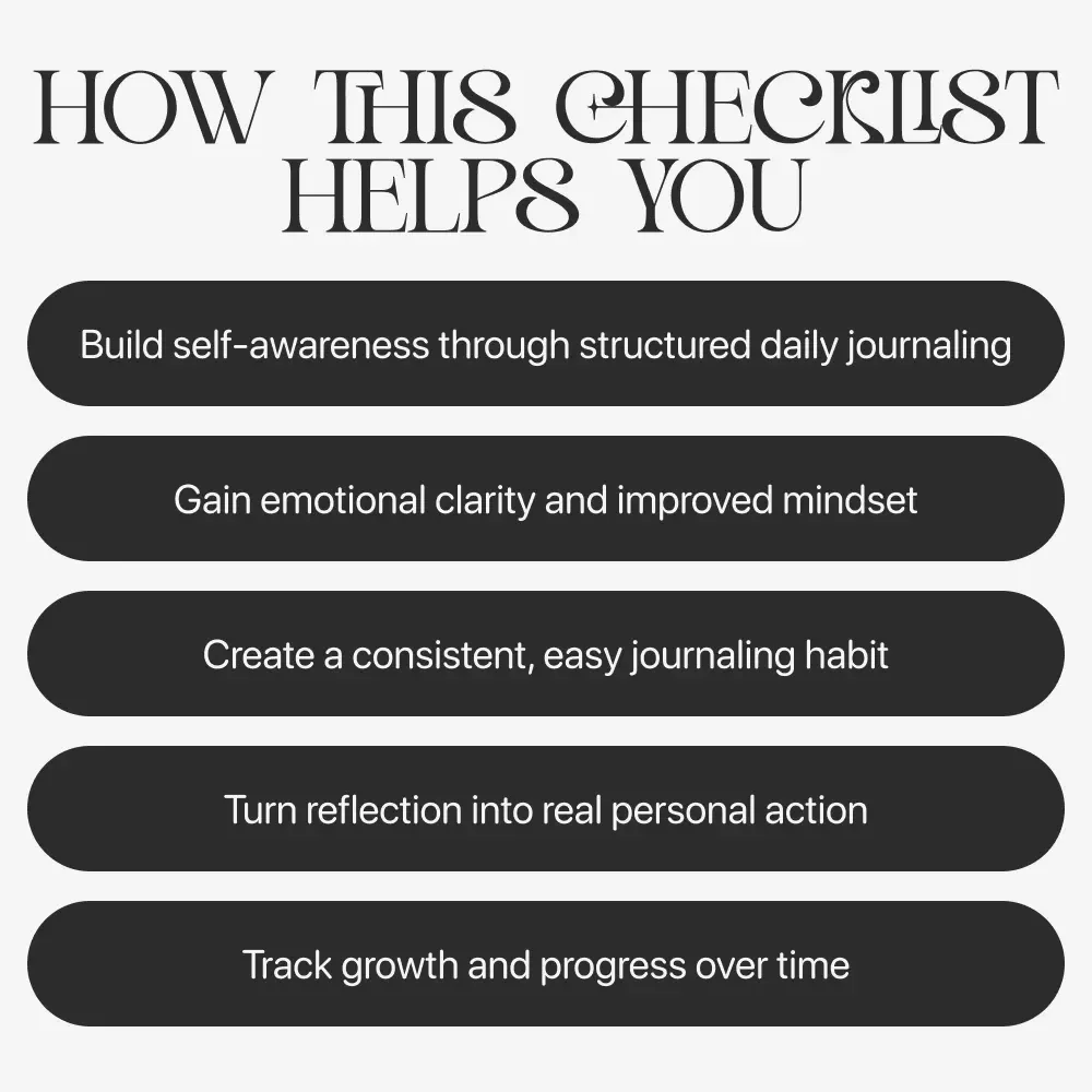 Growth Journal for Self-Awareness | Digital Checklist Printable | Mindfulness & Reflection Planner | growth journal for self awareness