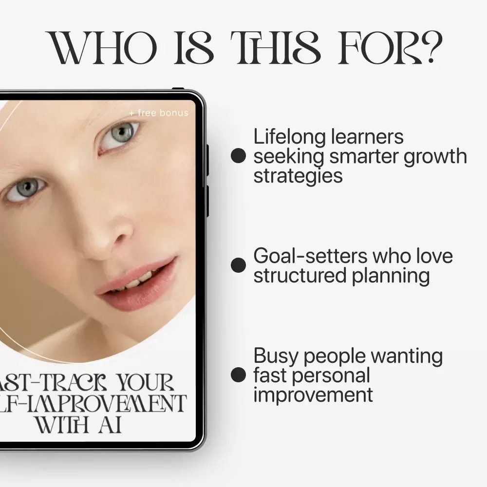 Fast-Track Your Self-Improvement with AI | How to Use AI to Create a Personal Growth Checklist | Digital Self-Development Planner | Instant Download