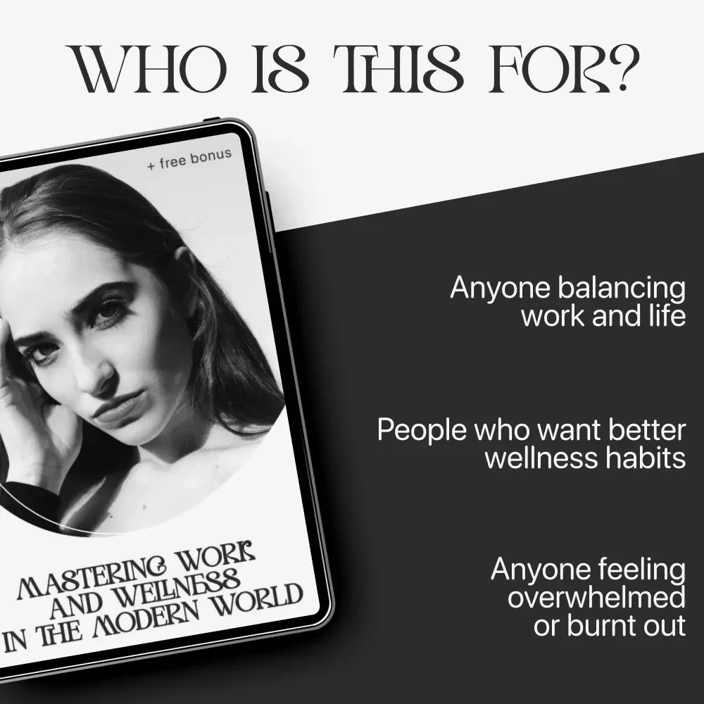 Mastering Work and Wellness in the Modern World | How to Balance Work and Wellness eBook for Professionals | Digital Life Balance Guide & Stress Management Planner