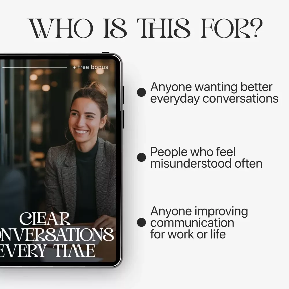 Clear Conversations Every Time – Guide to Ways to Communicate Without Misunderstandings, Communication Skills Workbook, Conflict Resolution, Digital Download for Work & Relationships