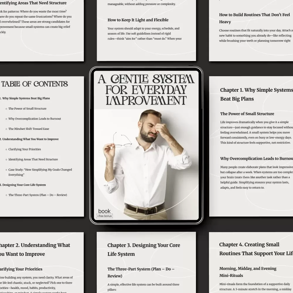 A Gentle System for Everyday Improvement | Ebook on How to Create a Simple System for Life Improvement and Build Consistent Habits with Ease