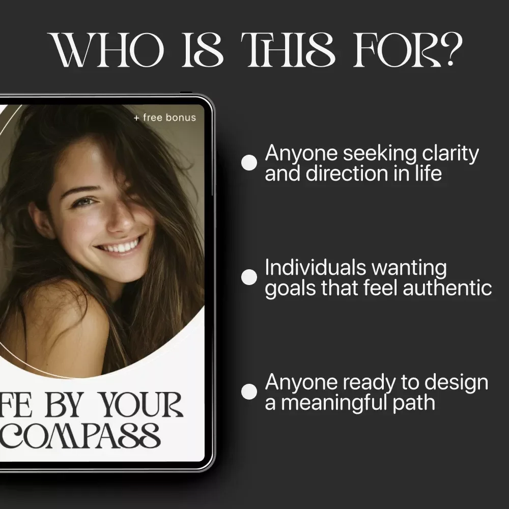 Life by Your Compass | Digital Life Planning Guide | Learn how to make a life plan that feels true to you | Printable Self-Discovery and Goal-Setting Workbook