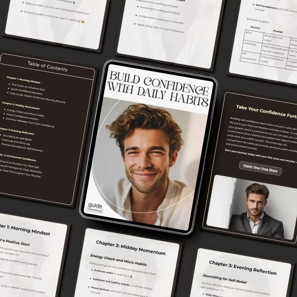 Build Confidence with Daily Habits | Daily Routine for Self Confidence Guide | Printable Self-Confidence Planner & Mindset Workbook