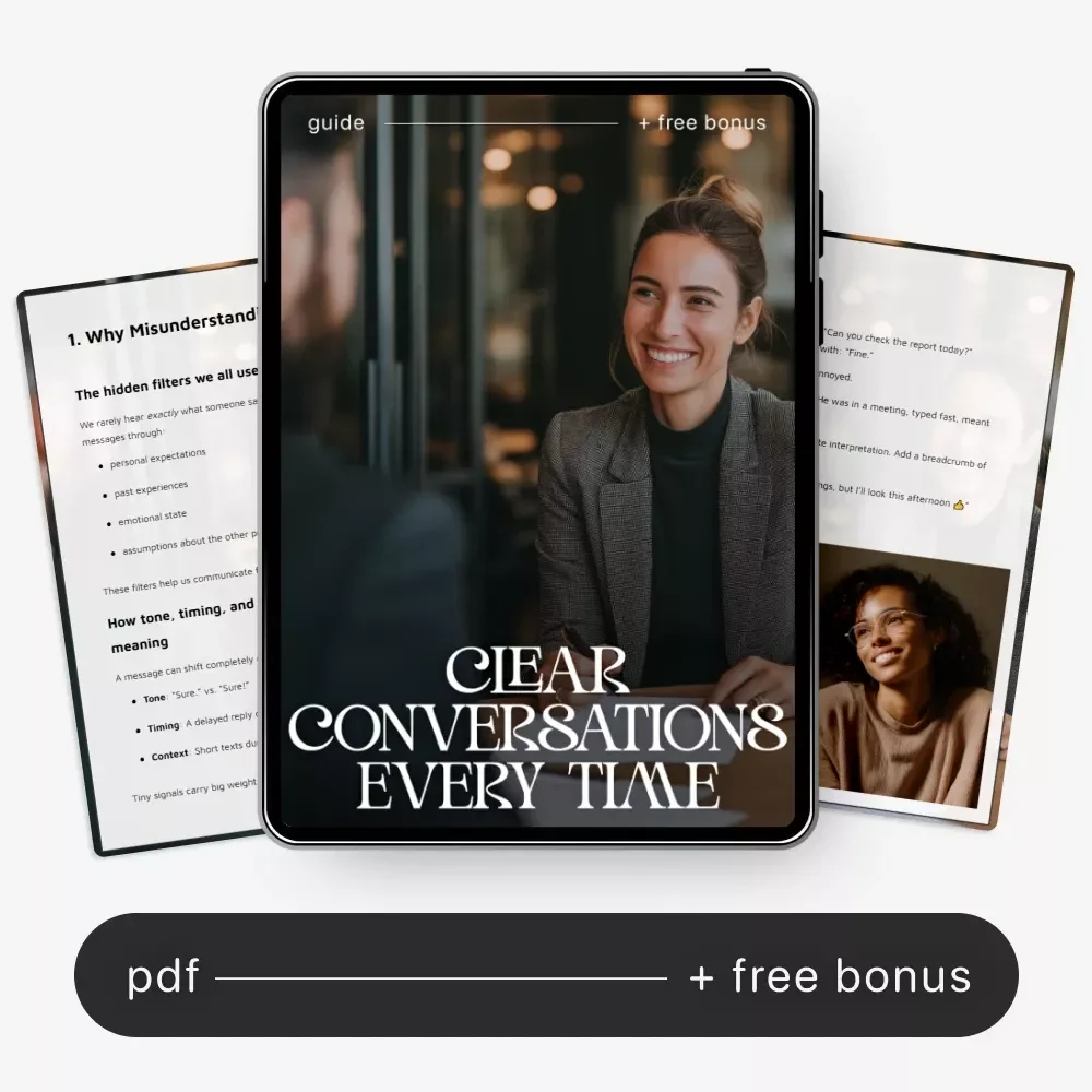 Clear Conversations Every Time – Guide to Ways to Communicate Without Misunderstandings, Communication Skills Workbook, Conflict Resolution, Digital Download for Work & Relationships