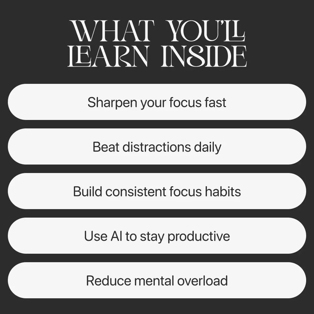 Mastering Your Attention in a Distracted World | How to Improve Focus eBook | Productivity Guide for Deep Work, Attention Training & Distraction Control