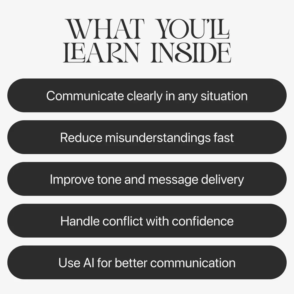 Clear Conversations Every Time – Guide to Ways to Communicate Without Misunderstandings, Communication Skills Workbook, Conflict Resolution, Digital Download for Work & Relationships