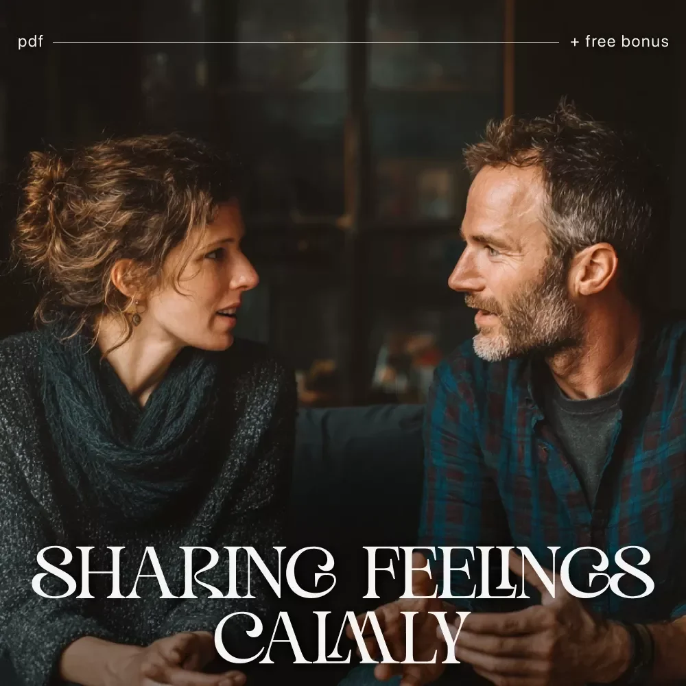 A Checklist for Sharing Feelings Calmly | Printable Communication Guide for Couples, Therapy & Relationships | Simple ways to communicate feelings without fighting