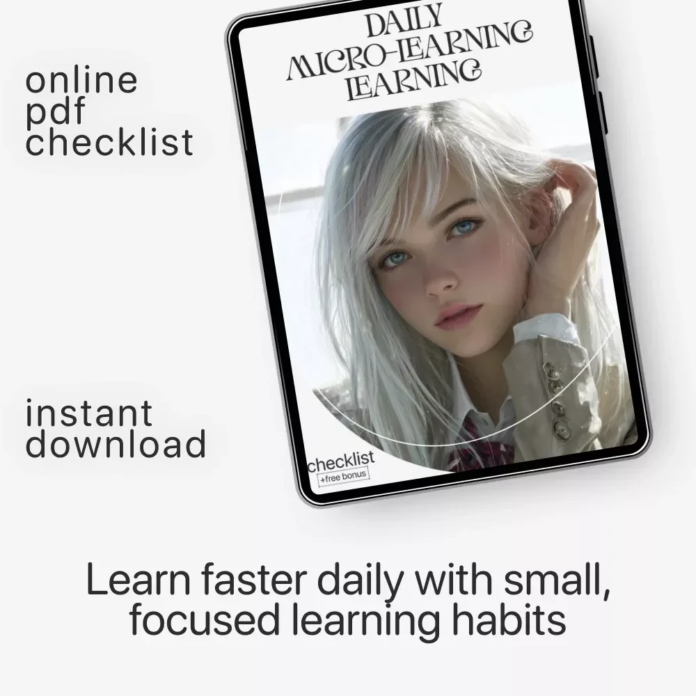 Daily Micro-Learning Checklist | Digital Download for Focused Skill Growth | Learn how to use micro-learning in daily life | Printable Study and Productivity Tool for Lifelong Learners